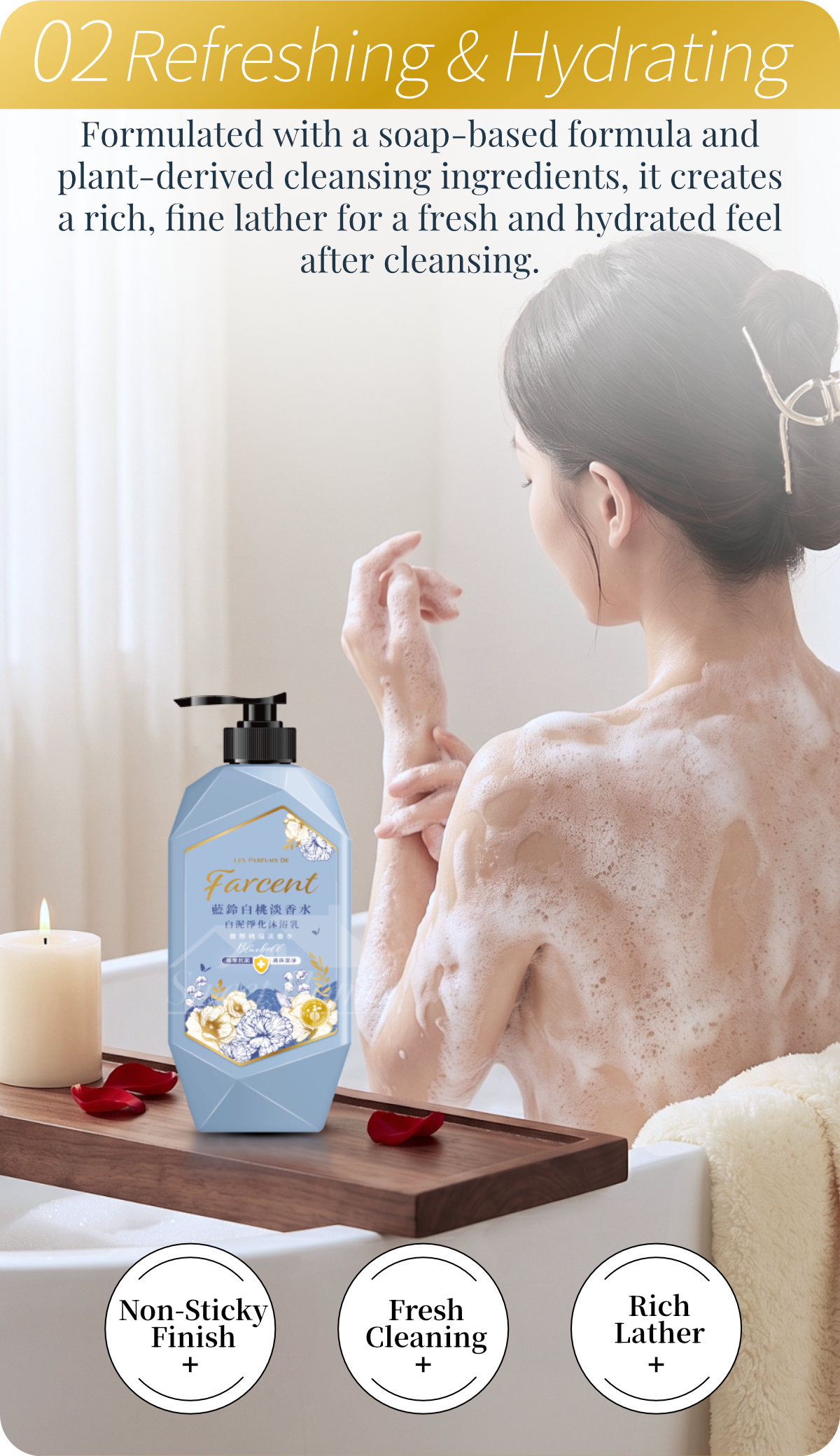 Farcent Shower Gel 1000g White Clay-4